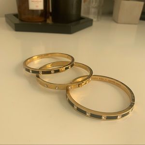 Kate Spade Set in Stone Gold & Black Bracelets (3)